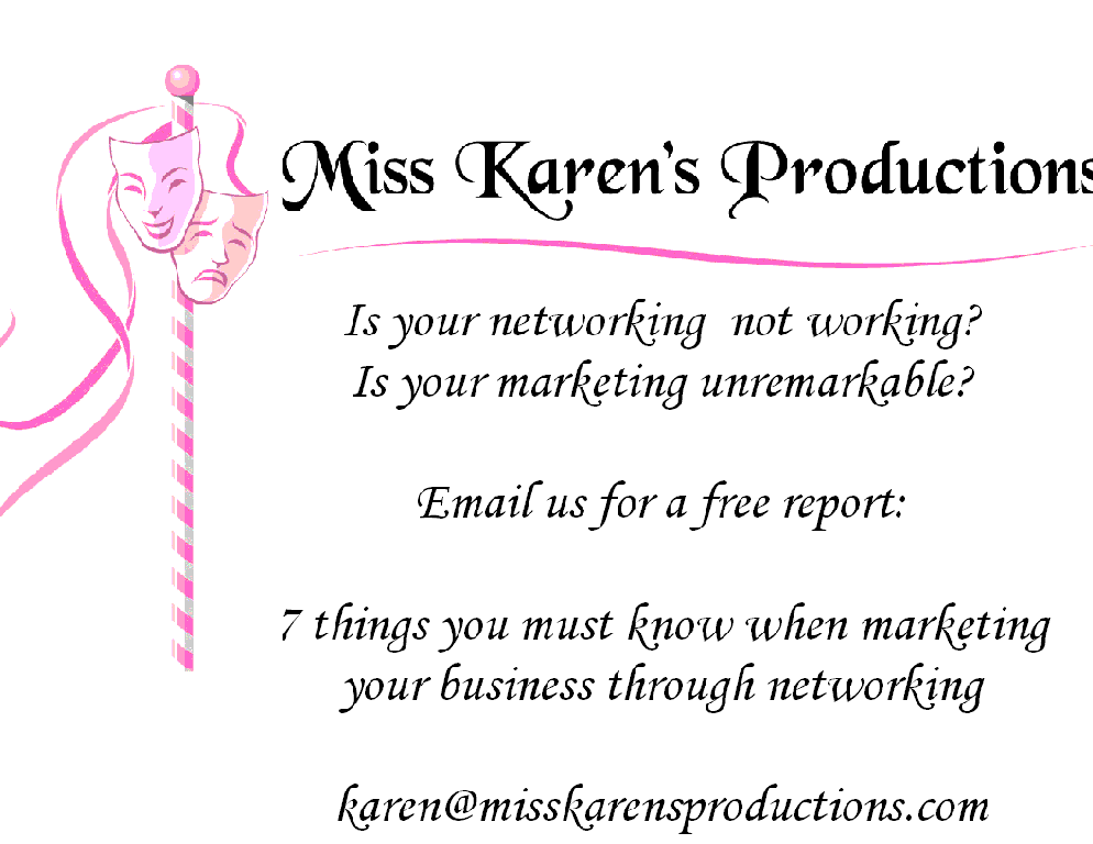 misskarens merchant circle ad by Miss Karen's Productions